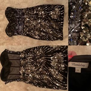 Beautiful gunmetal & silver embellished Mandalay!